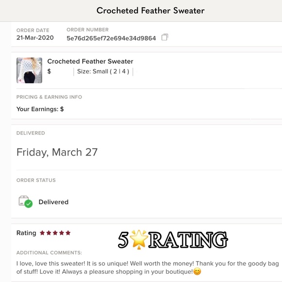 Boho Crocheted Feather Sweater - Picture 4 of 7